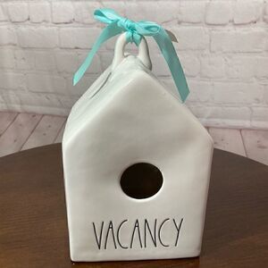 RAE DUNN COLLECTIBLE ceramic birdhouse “Vacancy”